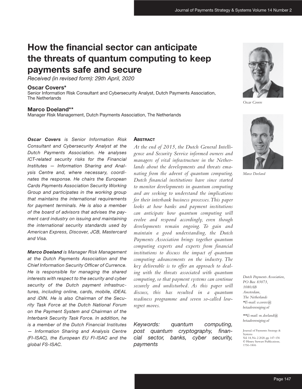 How the Financial Sector Can Anticipate the Threats of Quantum Computing to Keep Payments Safe and Secure