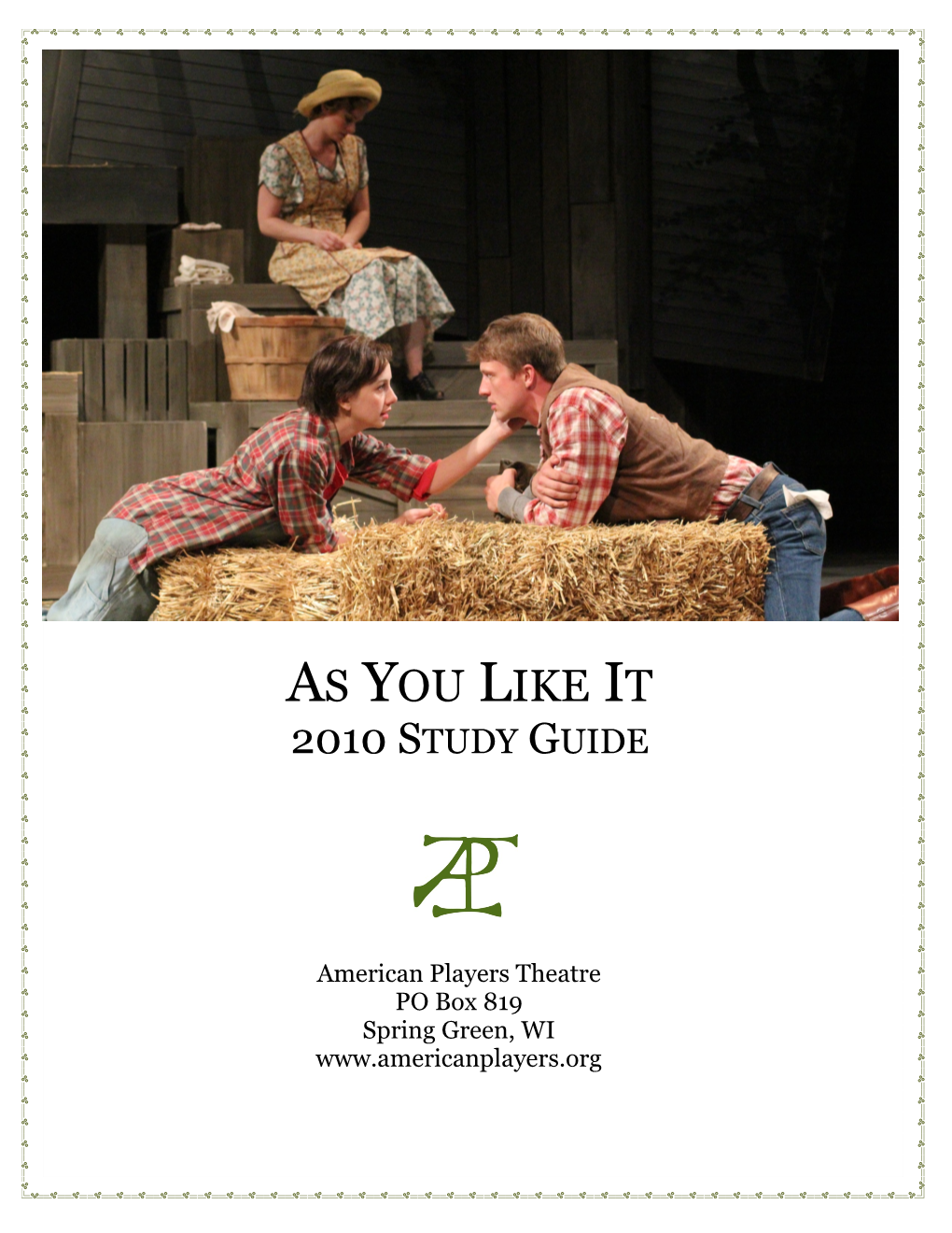 As You Like It 2010 Study Guide