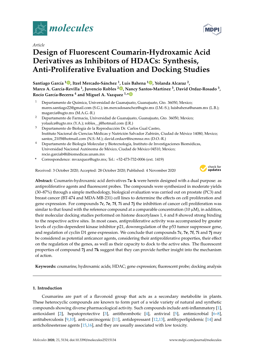 Synthesis, Anti-Proliferative Evaluation and Docking Studies