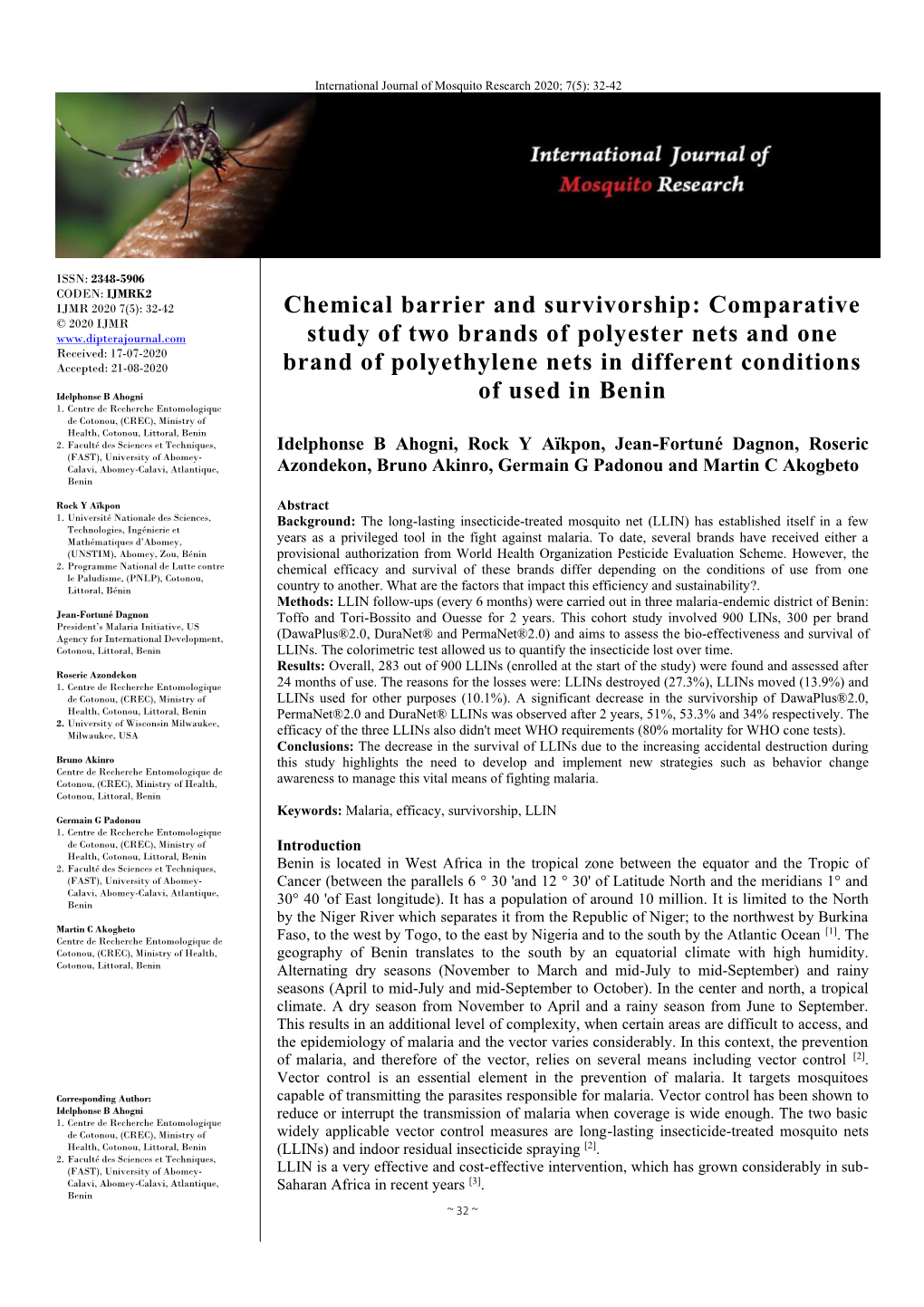 Chemical Barrier and Survivorship: Comparative Study of Two Brands Of