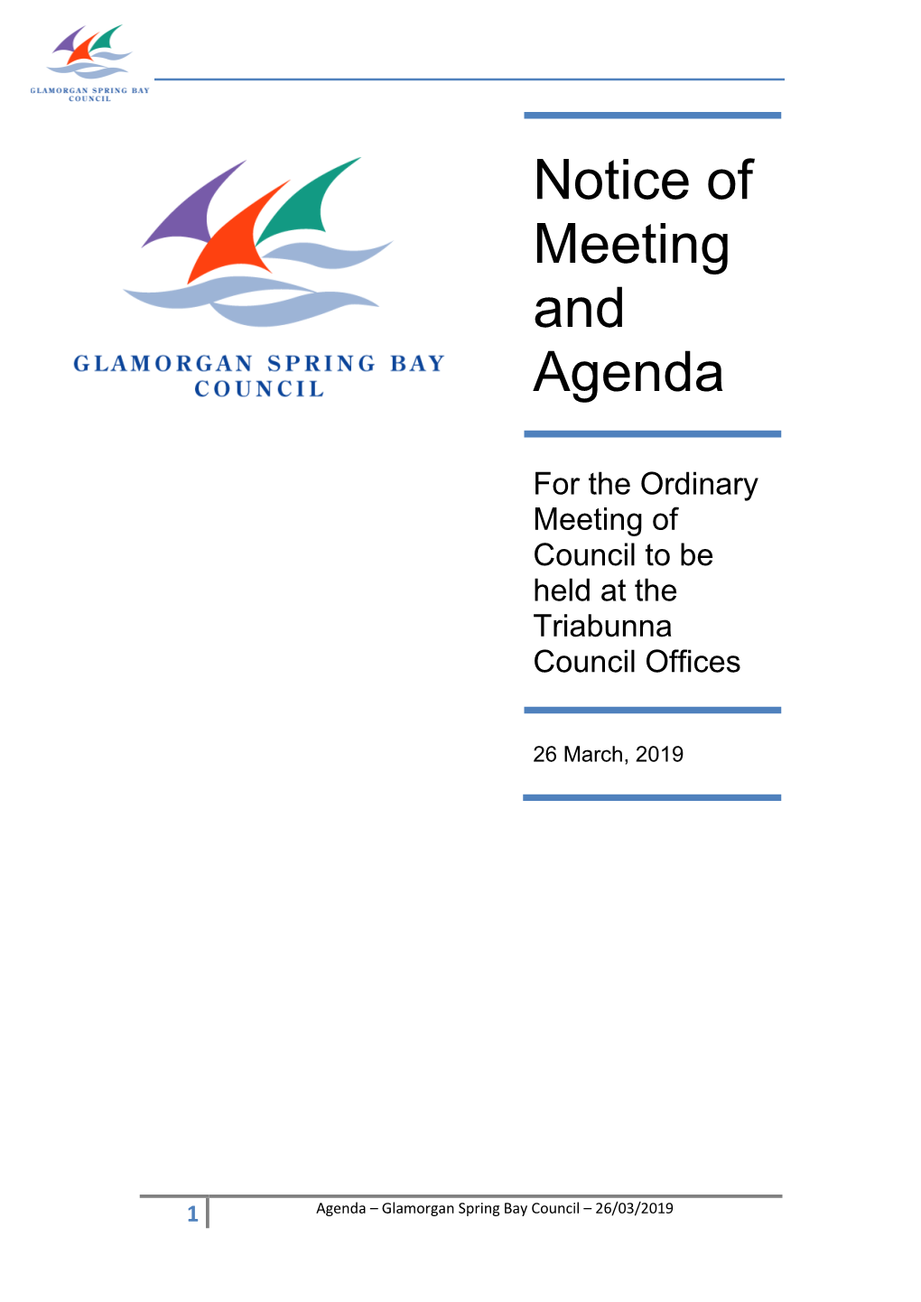 Notice of Meeting and Agenda