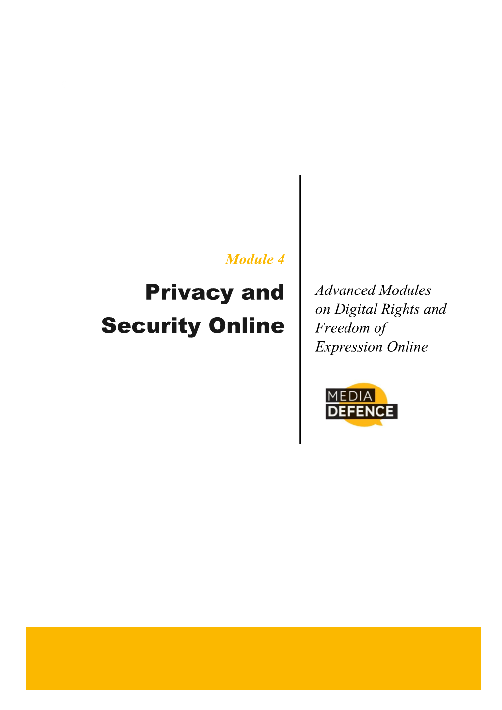 Privacy and Security Online