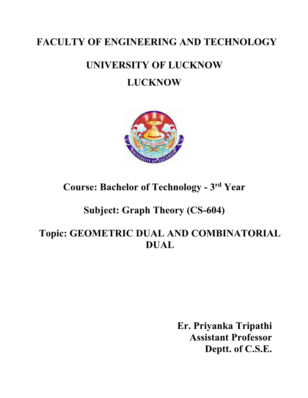 Bachelor of Technology - 3Rd Year