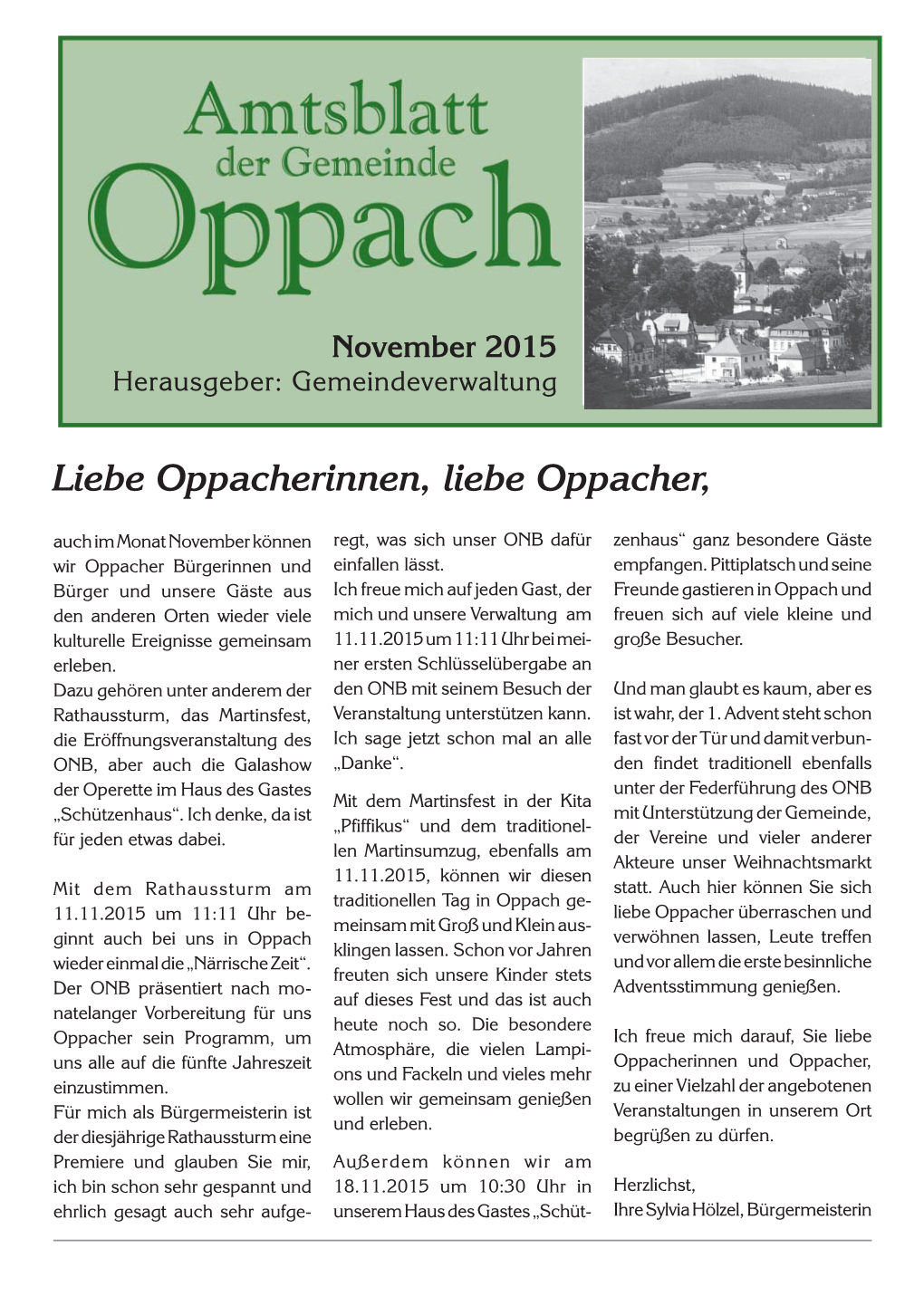 November 2015 Herausgeber: Gemeindeverwaltung