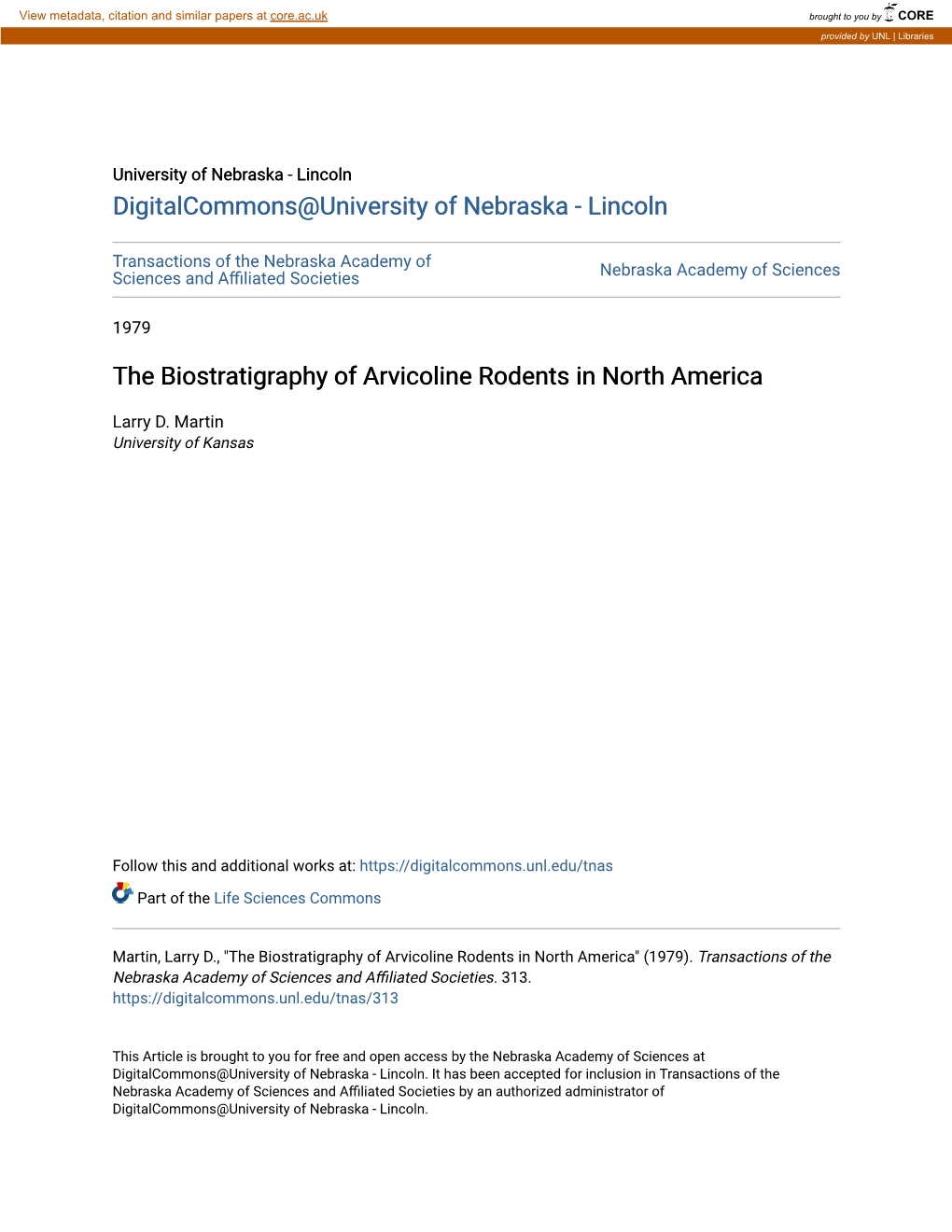 The Biostratigraphy of Arvicoline Rodents in North America