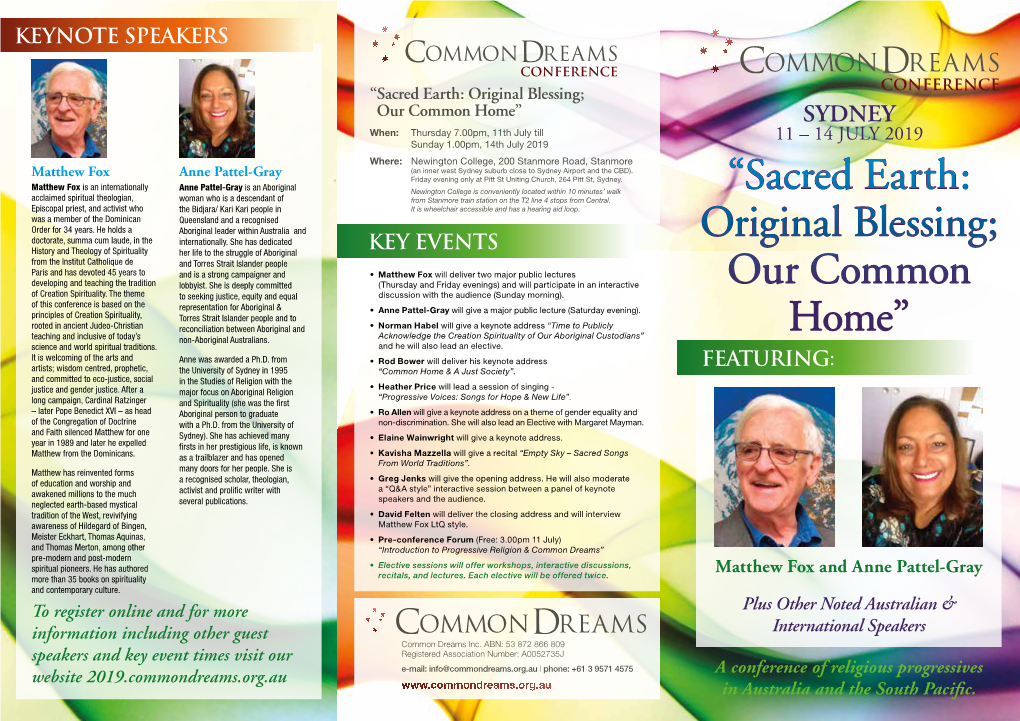 “Sacred Earth: Original Blessing; Our Common Home”
