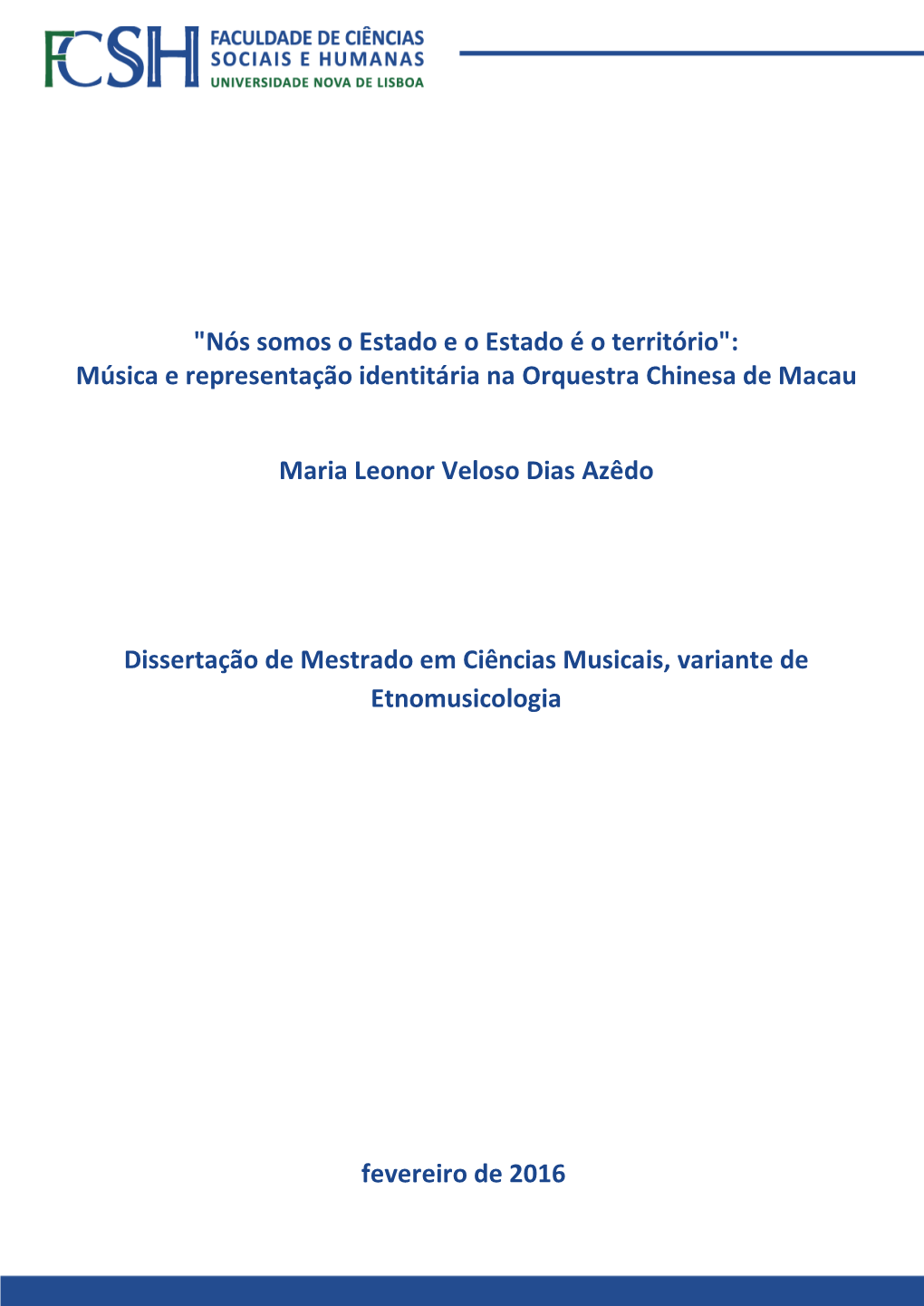 Música E Representação Identitária Na Orquestra Chinesa De Macau