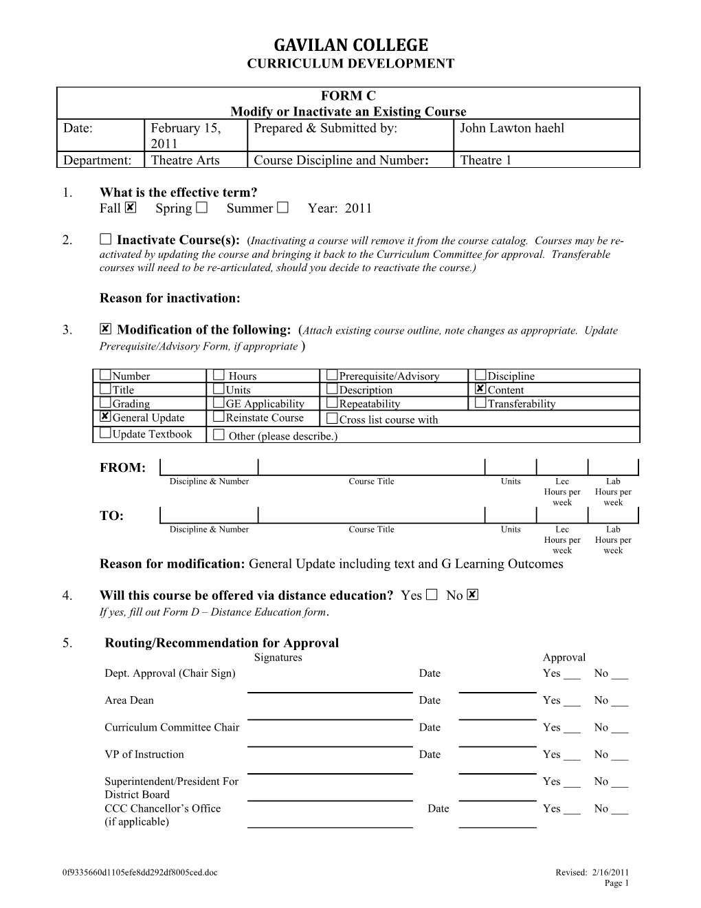 Course Discipline and s15