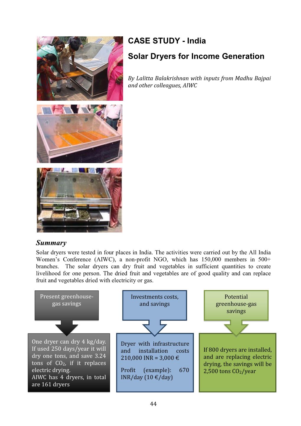 CASE STUDY - India Solar Dryers for Income Generation