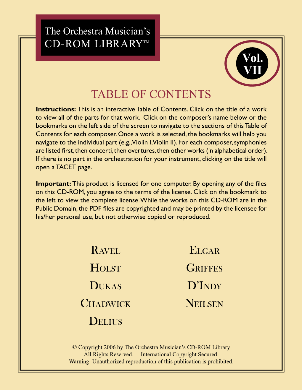 View Complete Table of Contents