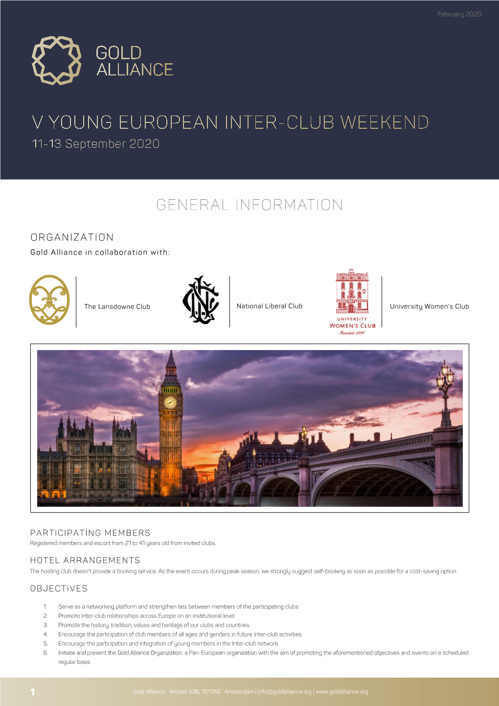 V YOUNG EUROPEAN INTER-CLUB WEEKEND 11-13 September 2020