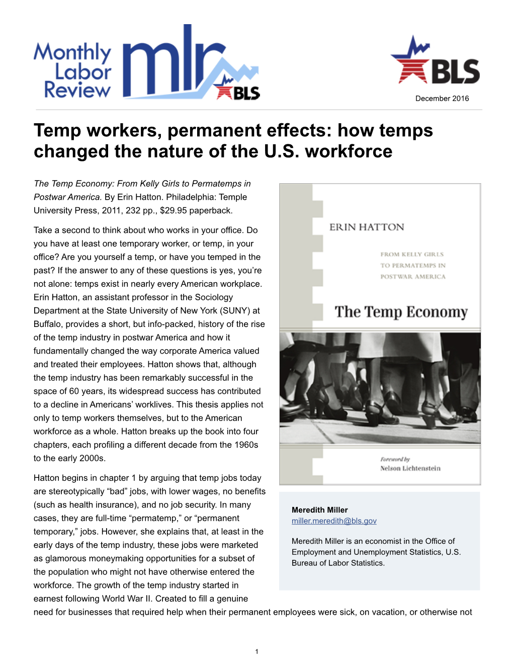 Temp Workers, Permanent Effects: How Temps Changed the Nature of the U.S