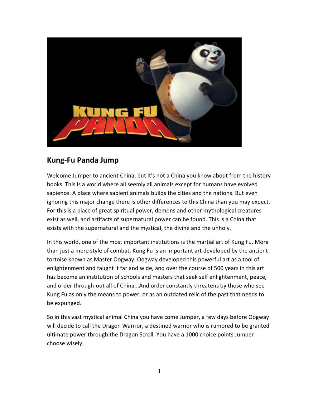 Kung-Fu Panda Jump