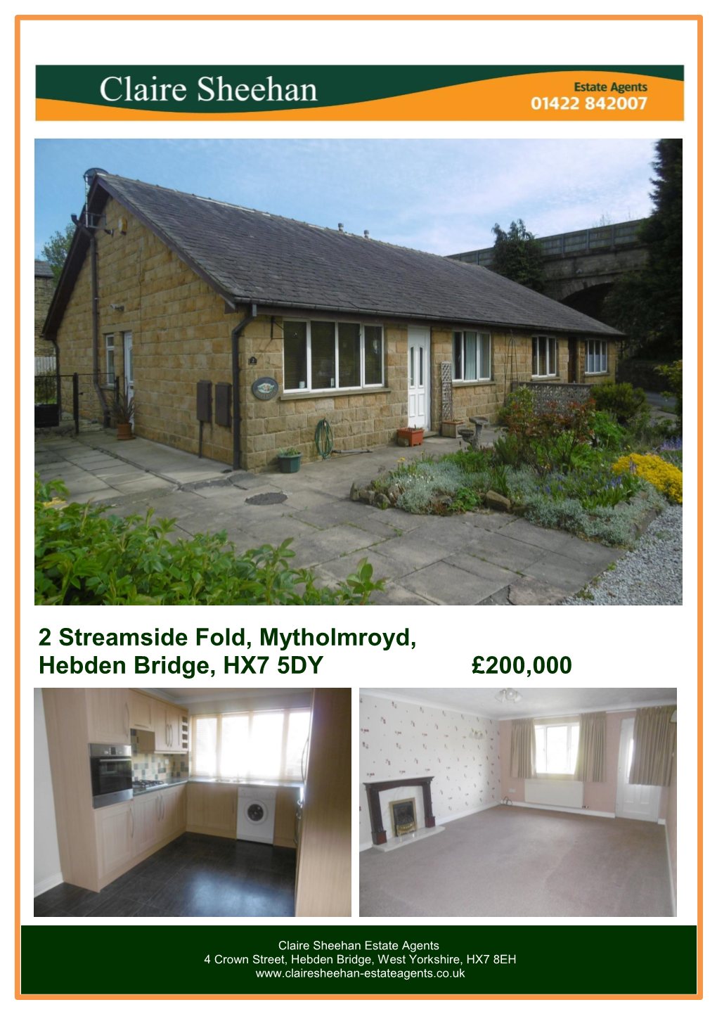 2 Streamside Fold, Mytholmroyd, Hebden Bridge, HX7 5DY £200,000