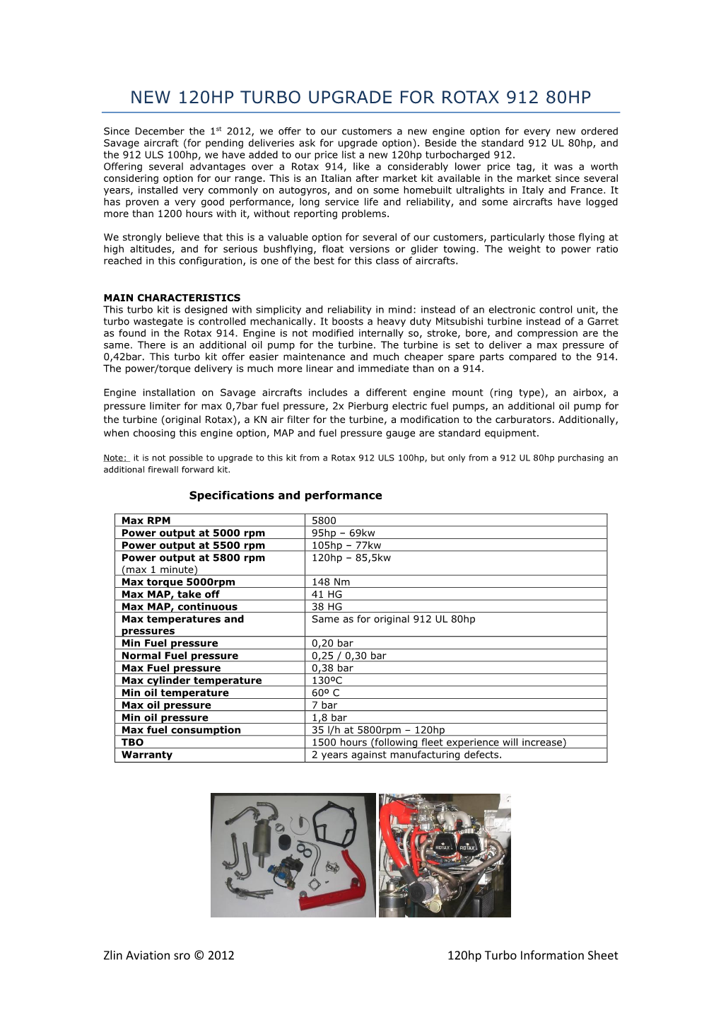 New 120Hp Turbo Upgrade for Rotax 912 80Hp