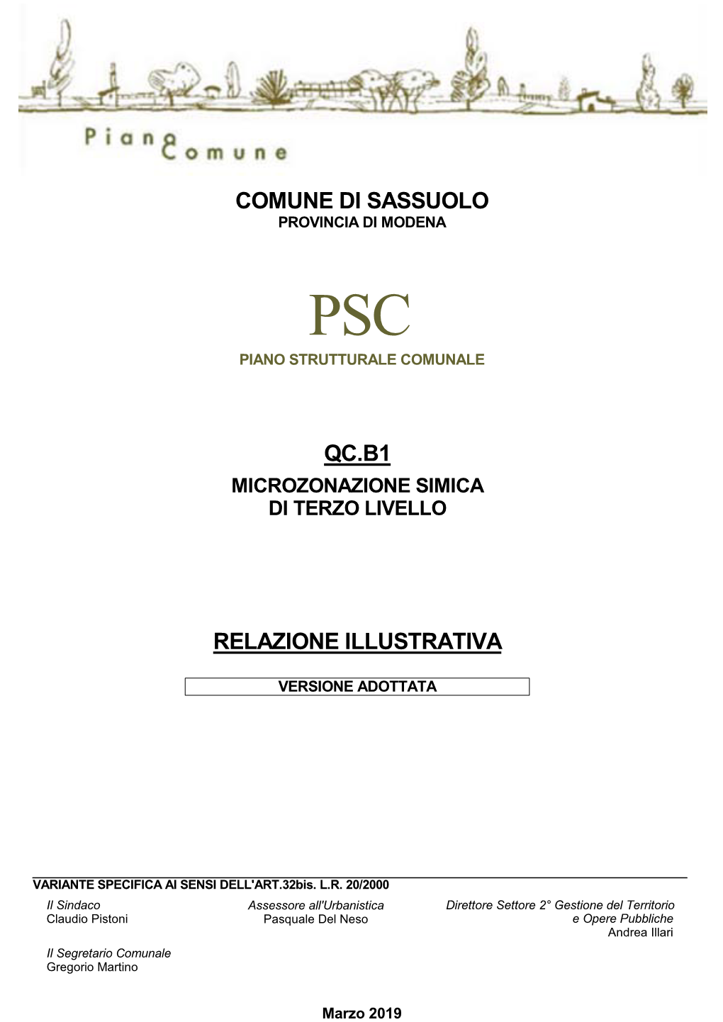 Comune Di Sassuolo Relazione Illustrativa Qc.B1