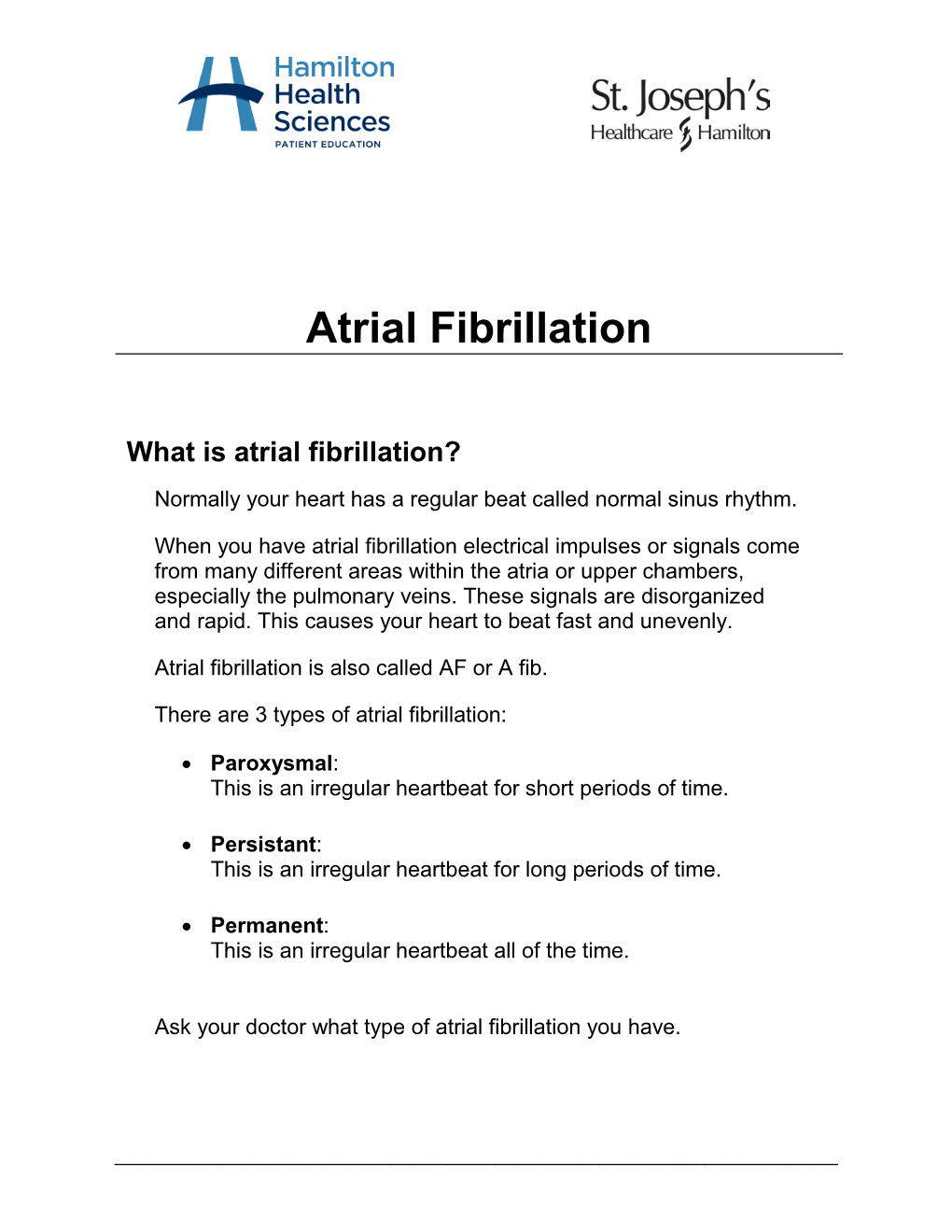 Atrial Fibrillation