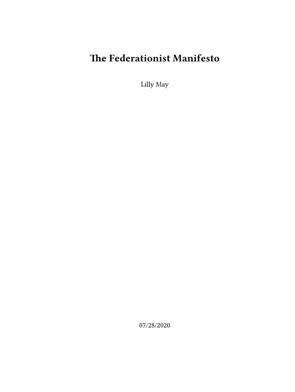 Federationist Manifesto