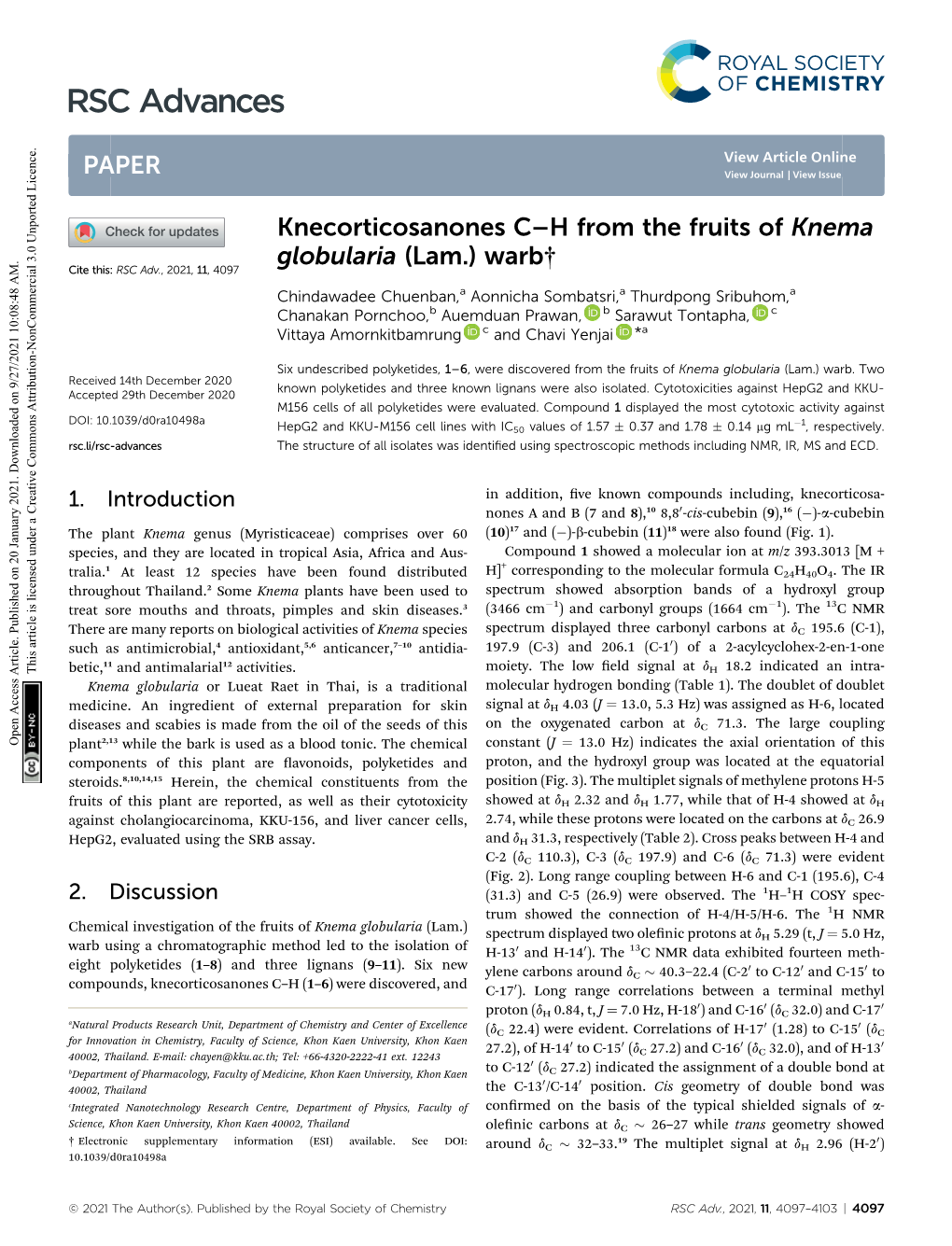 Knecorticosanones C–H from the Fruits of Knema Globularia (Lam.) Warb