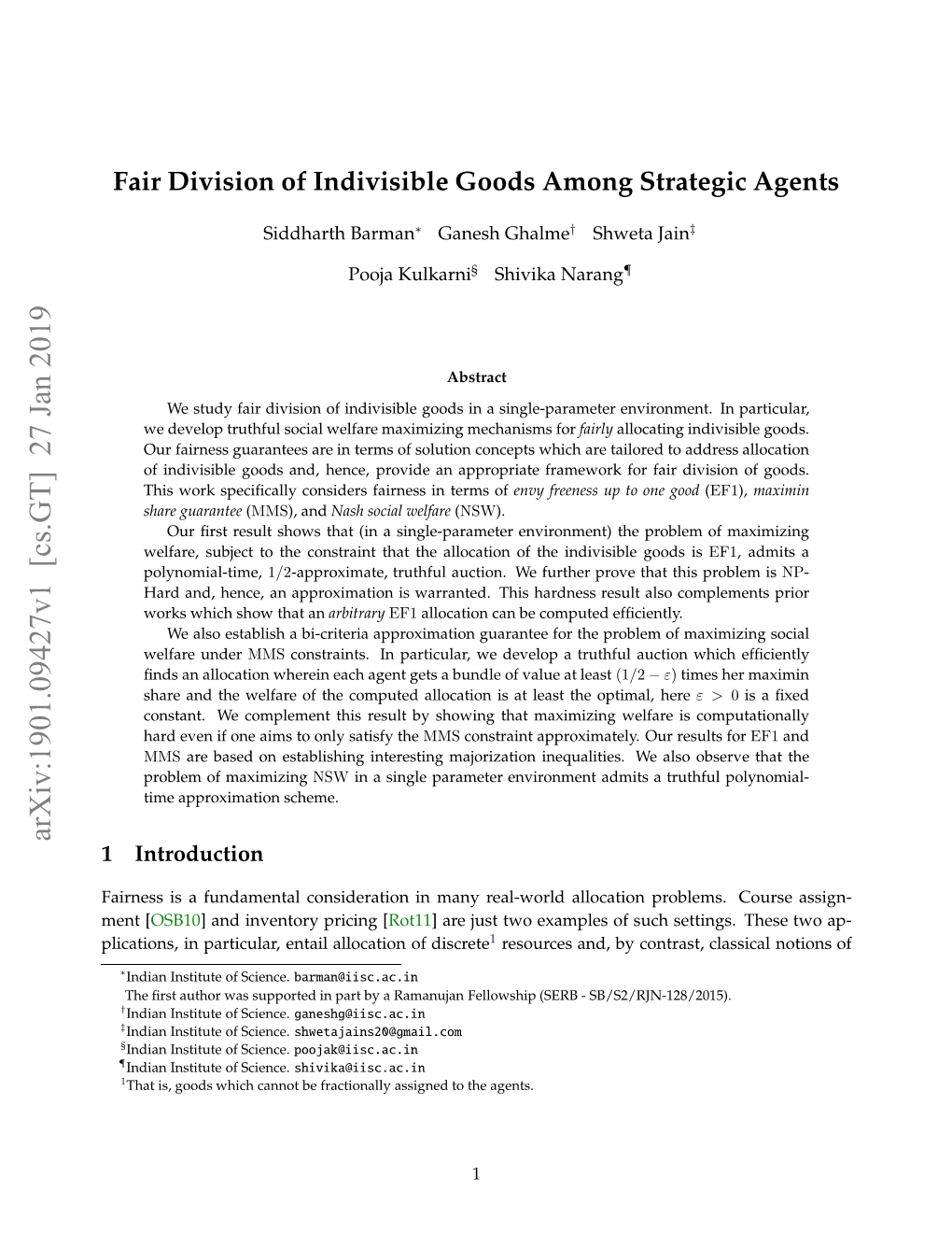 Fair Division of Indivisible Goods Among Strategic Agents