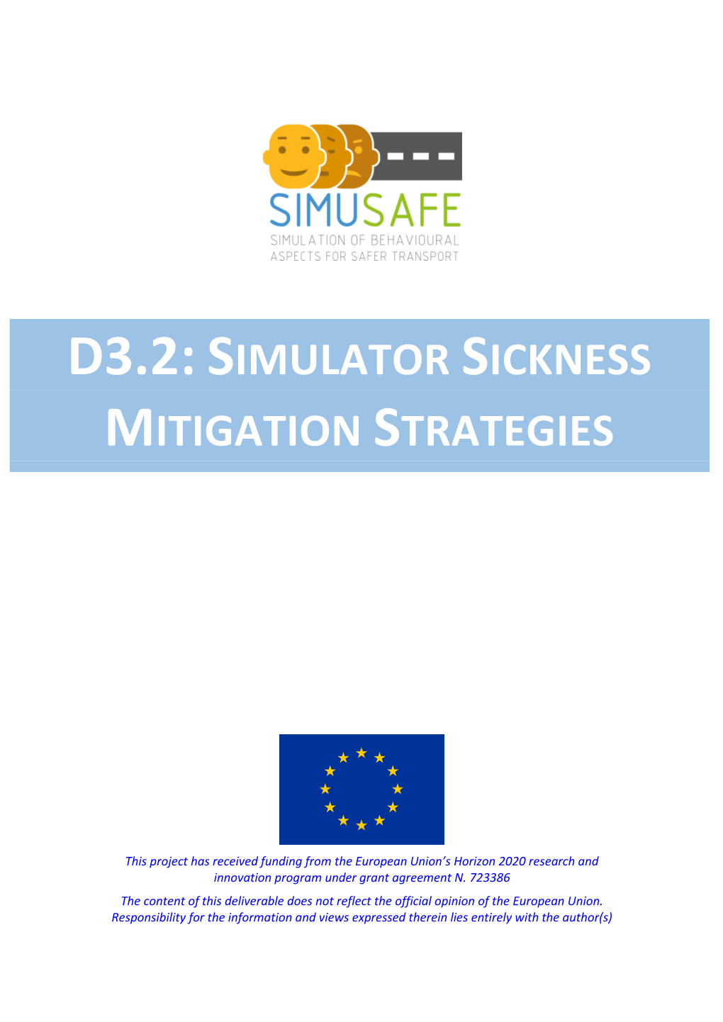 D3.2:Simulator Sickness Mitigation Strategies