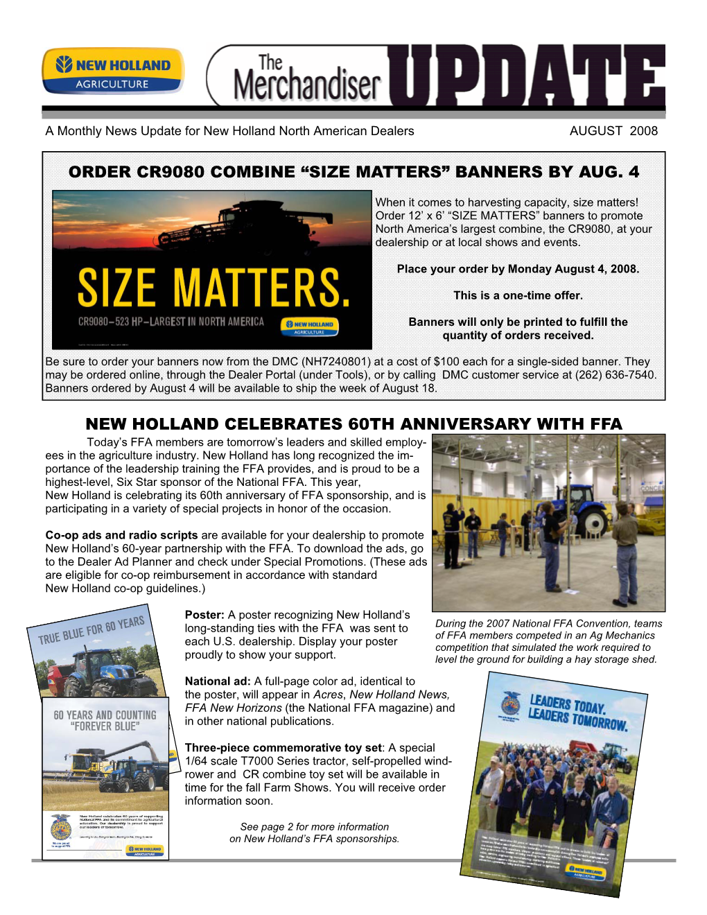 New Holland Celebrates 60Th Anniversary with Ffa Order