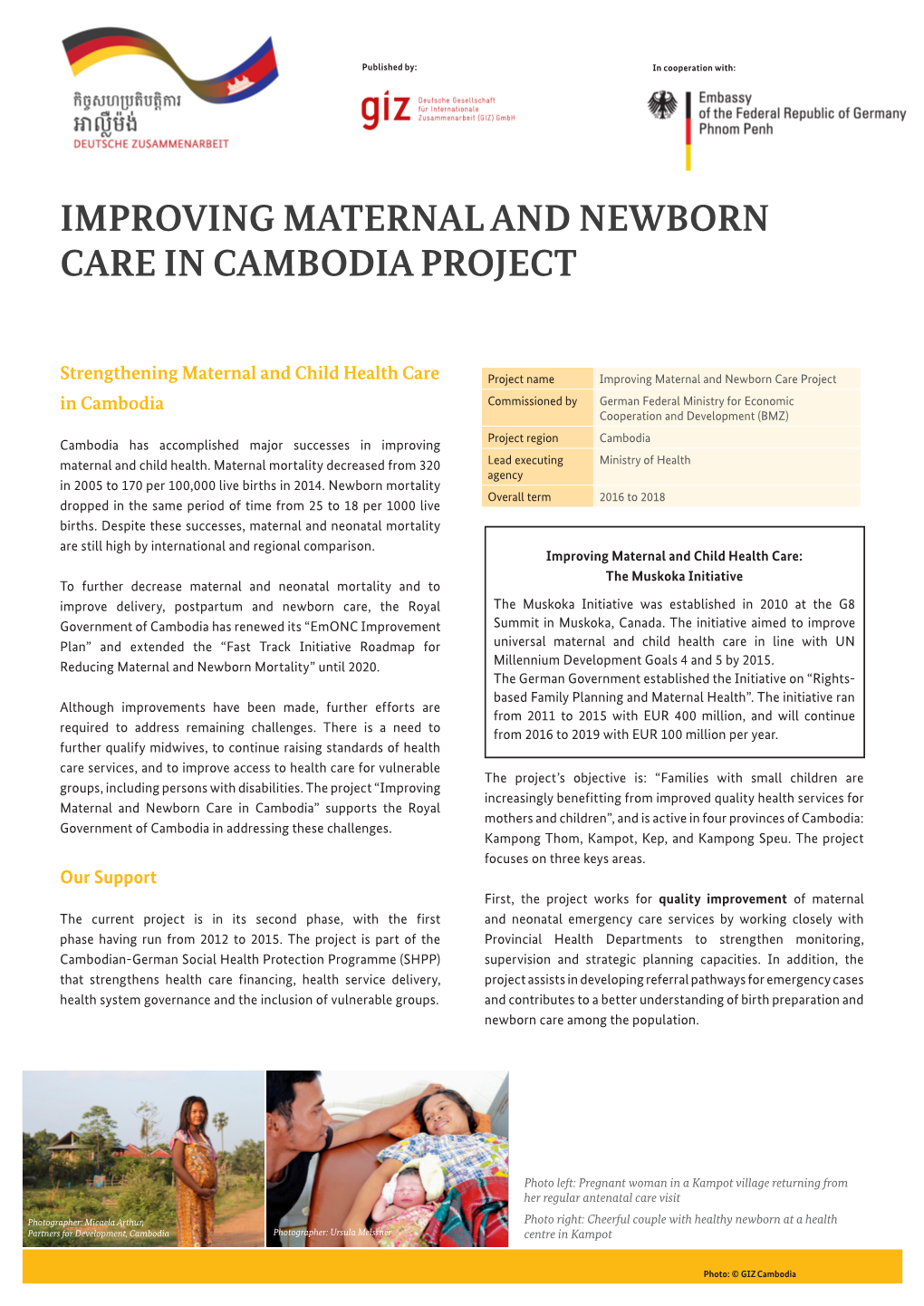 Improving Maternal and Newborn Care in Cambodia Project