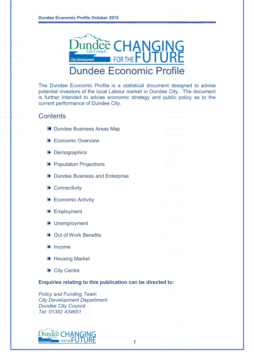 Dundee Economic Profile October 2015