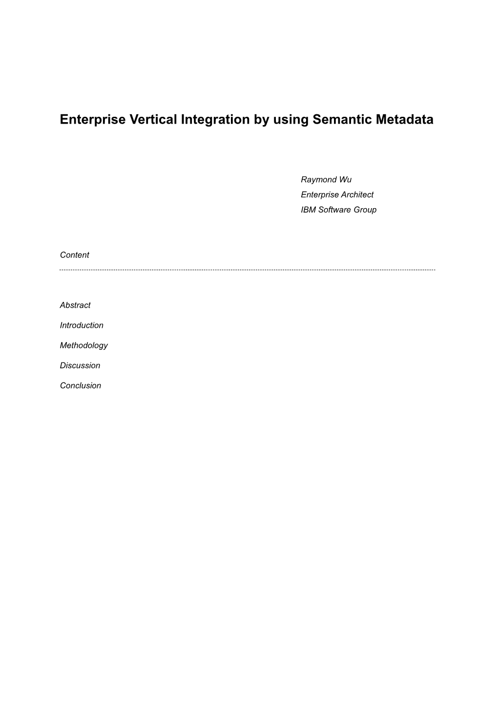 Ontology Metadata Realization (Proposed Dissertation)