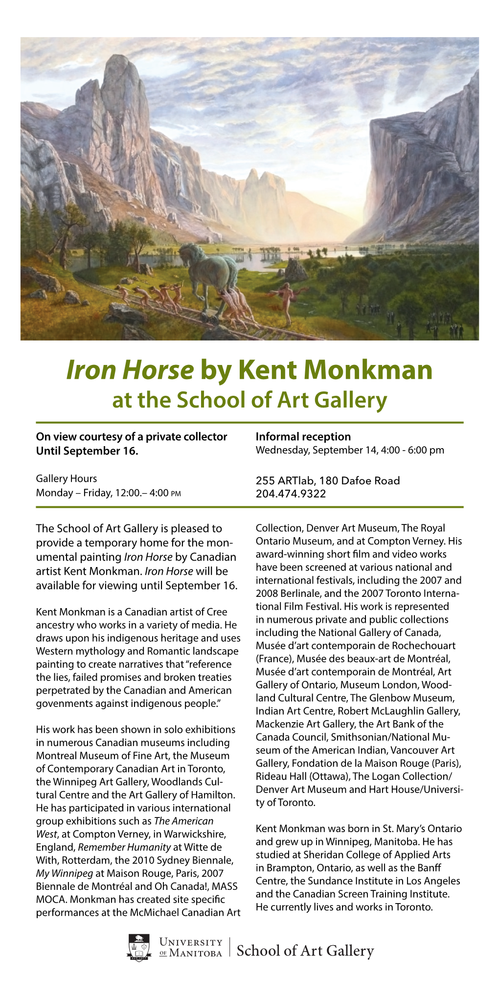 Iron Horse by Kent Monkman at the School of Art Gallery