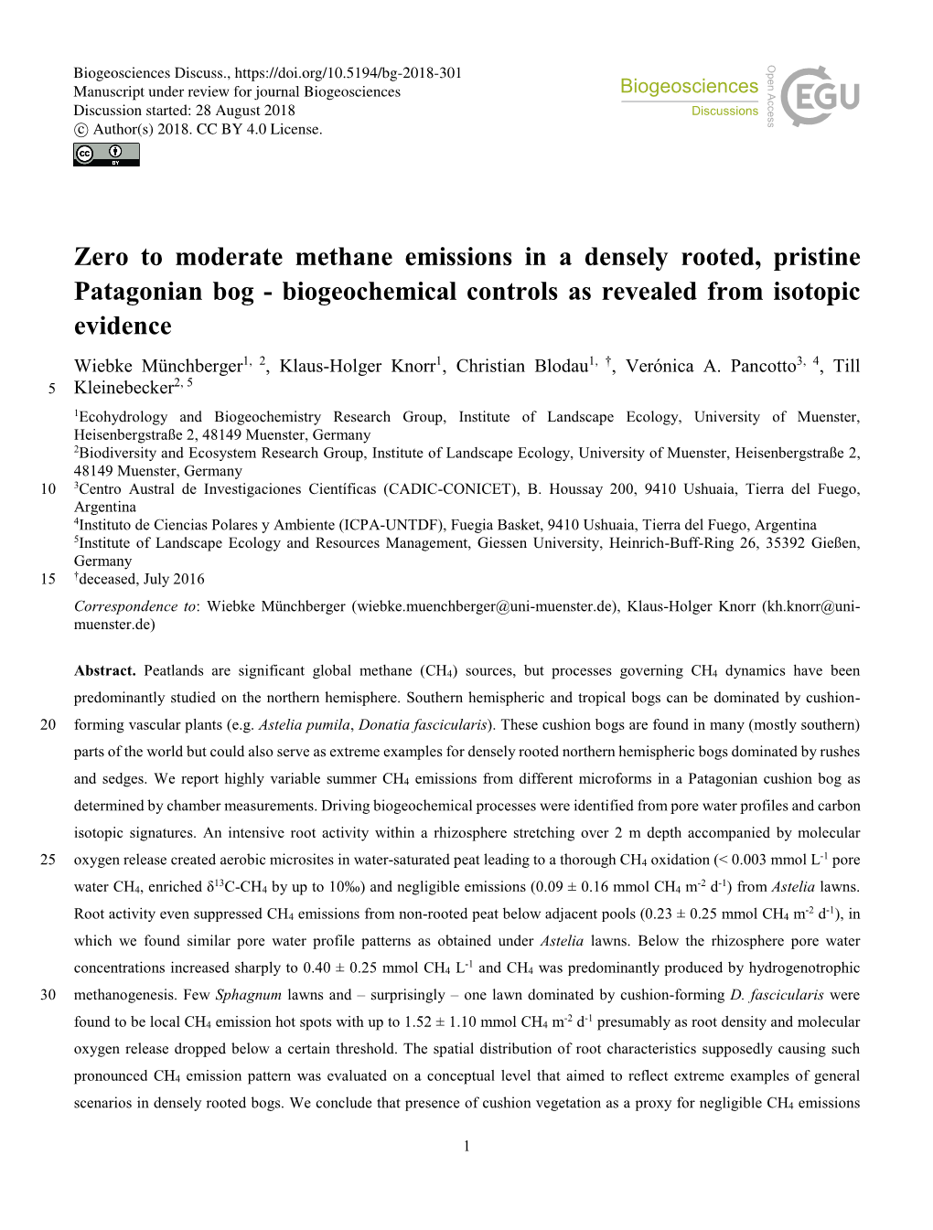 Zero to Moderate Methane Emissions in a Densely Rooted, Pristine