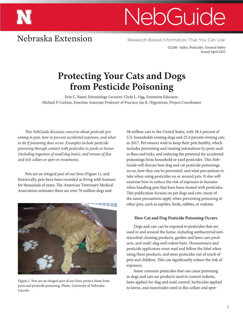 Protecting Your Cats and Dogs from Pesticide Poisoning Erin C