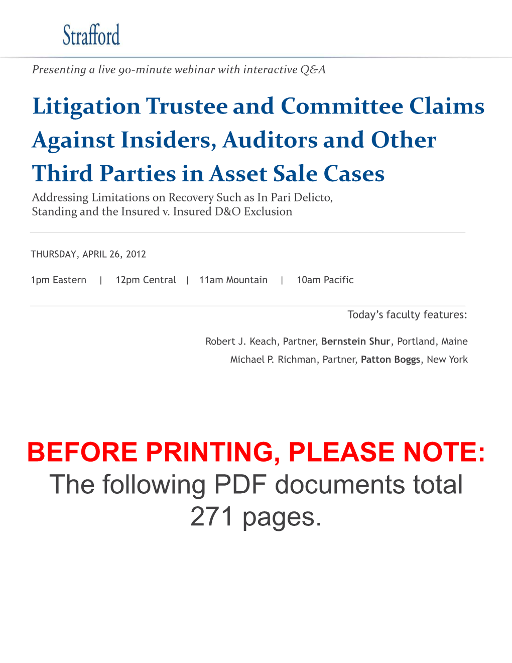 The Following PDF Documents Total 271 Pages