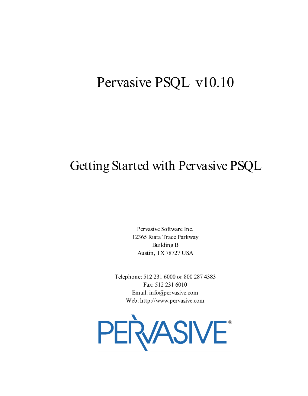 Pervasive PSQL V10.10