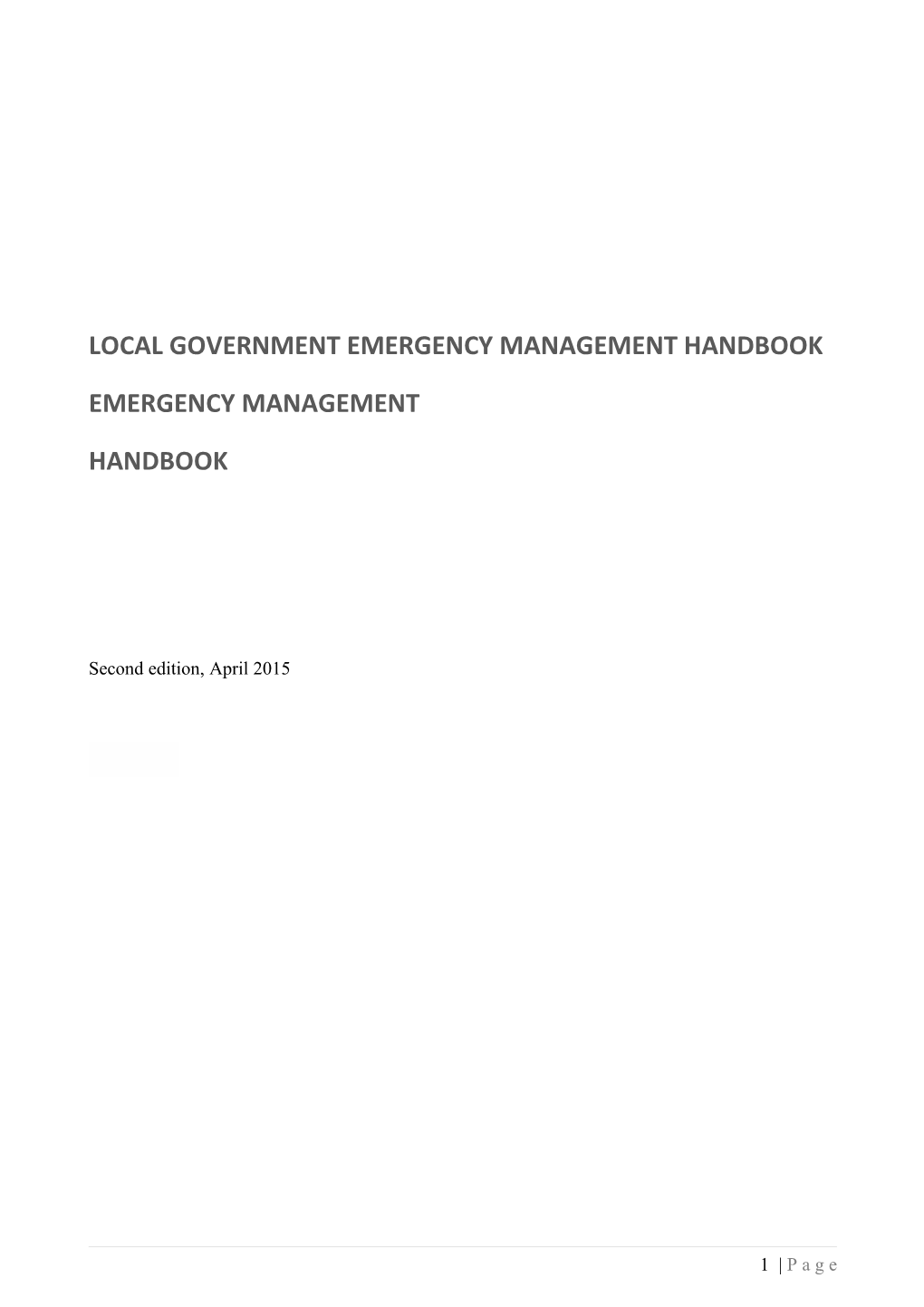 Local Government Emergency Management Handbook