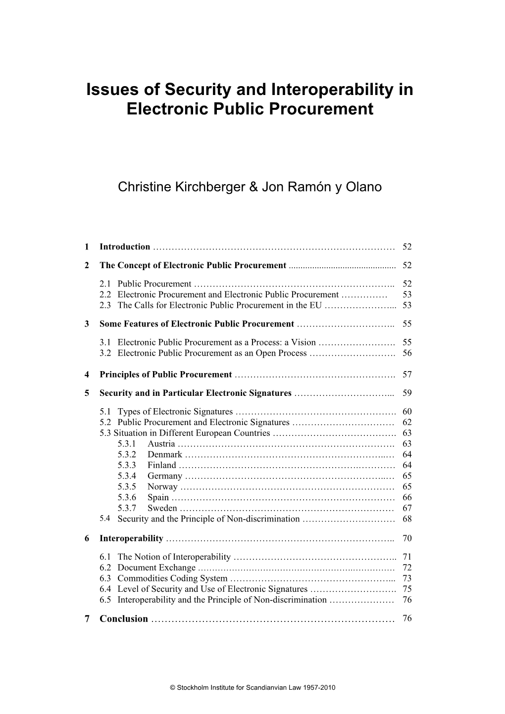 Issues of Security and Interoperability in Electronic Public Procurement