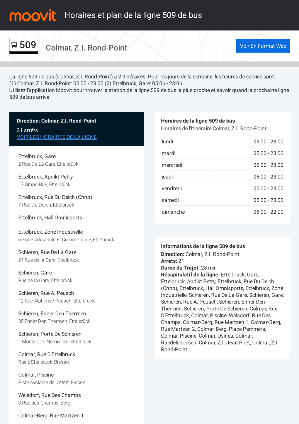 Horaires Et Trajet De La Ligne 509 De Bus Sur Une Carte