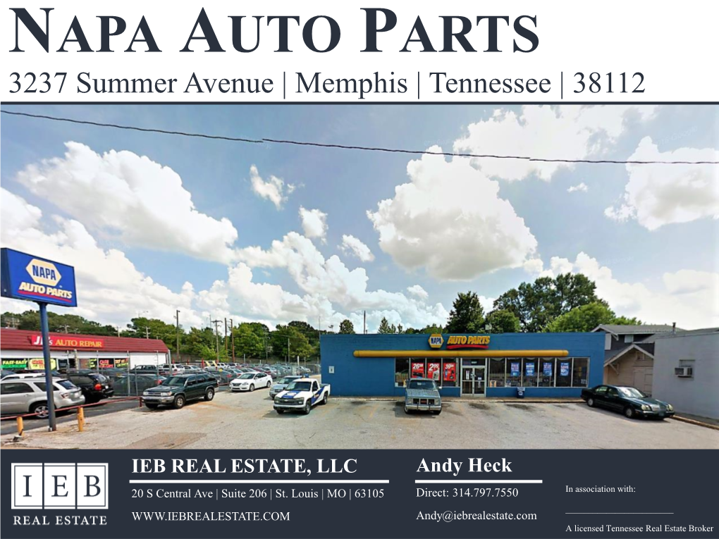 NAPA AUTO PARTS 3237 Summer Avenue | Memphis | Tennessee | 38112