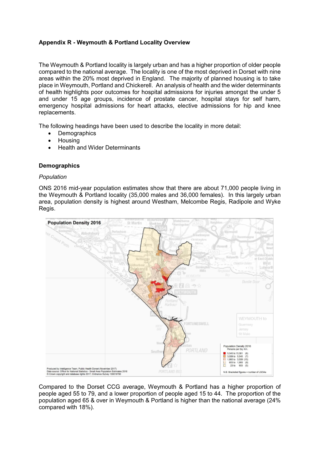 Appendix R - Weymouth & Portland Locality Overview