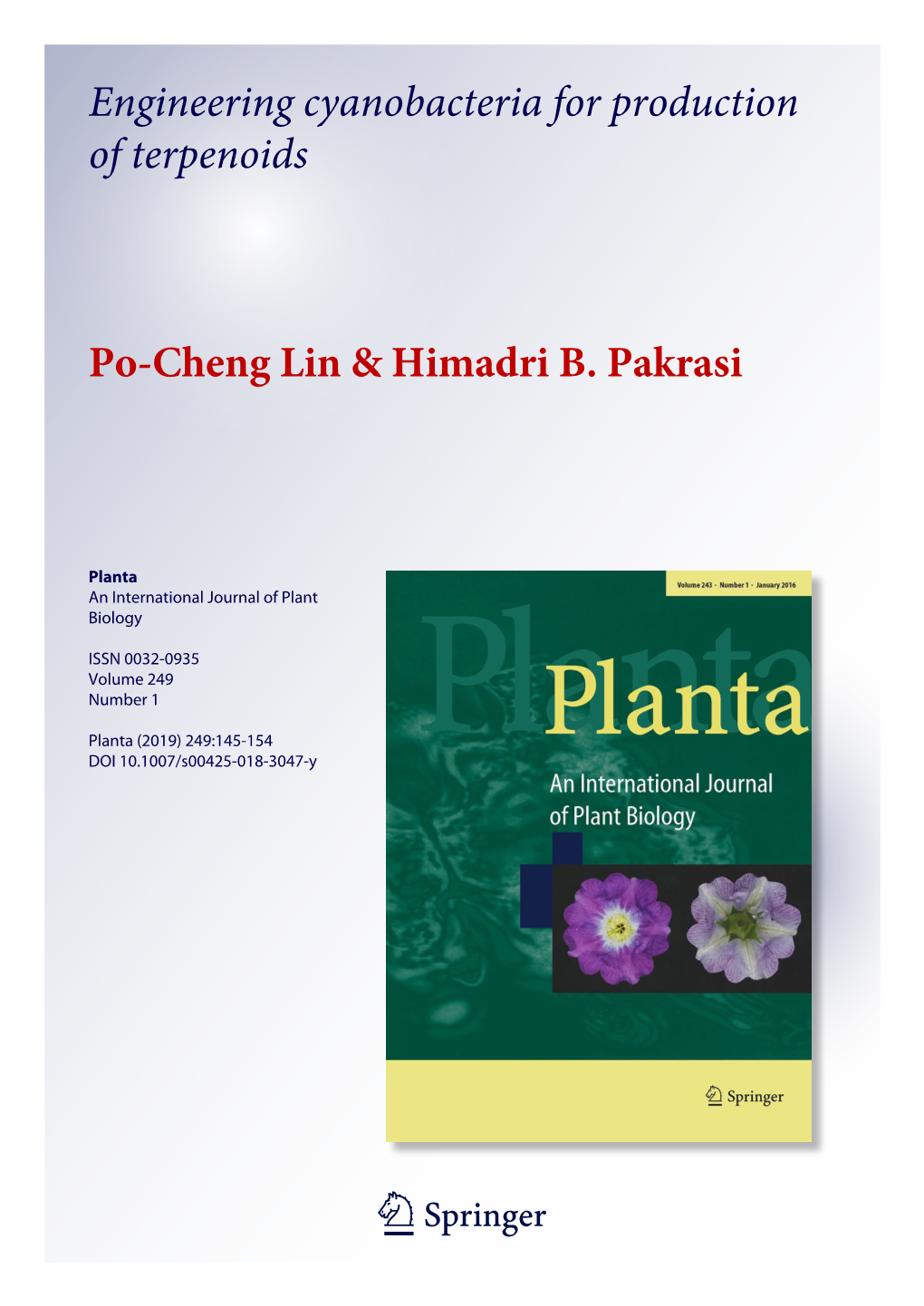 Engineering Cyanobacteria for Production of Terpenoids