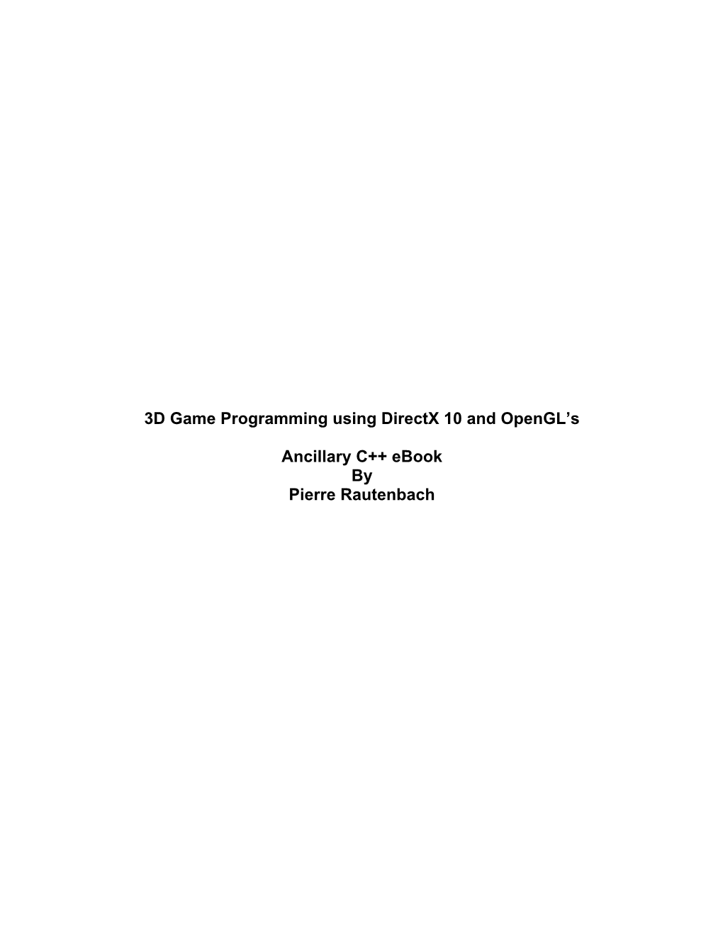 3D Programming Tome