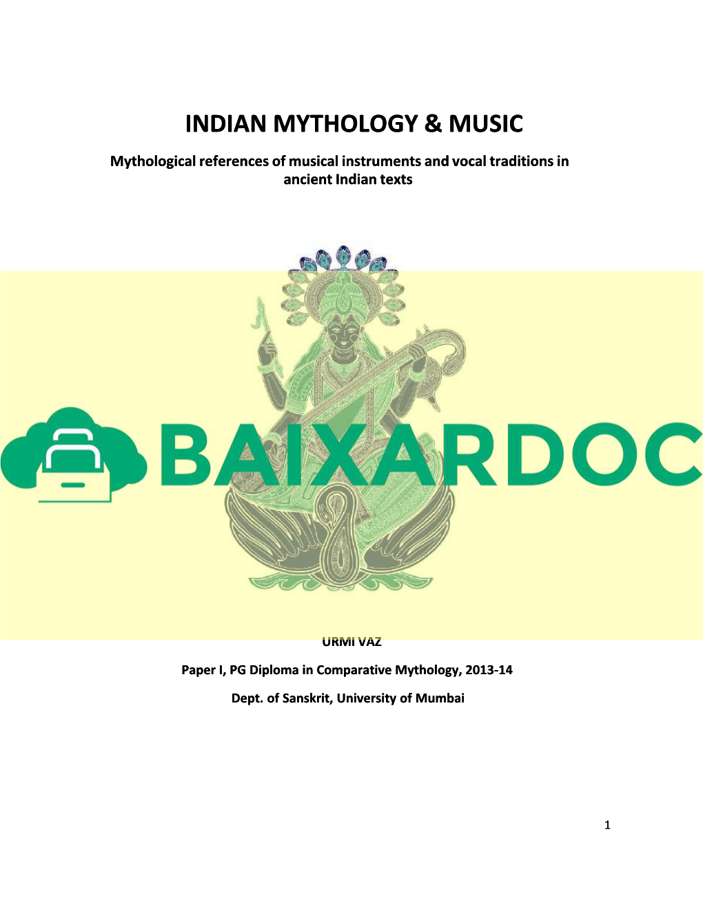 Indian Mythology and Music | Vedas | Shiva