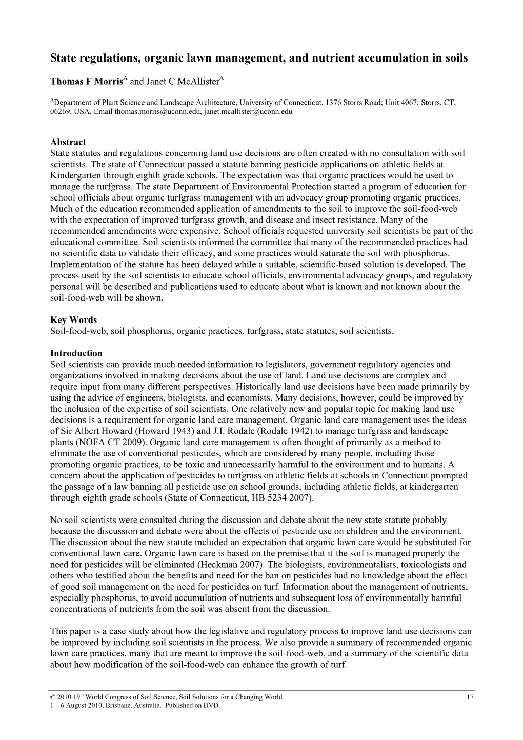 State Regulations, Organic Lawn Management, and Nutrient Accumulation in Soils