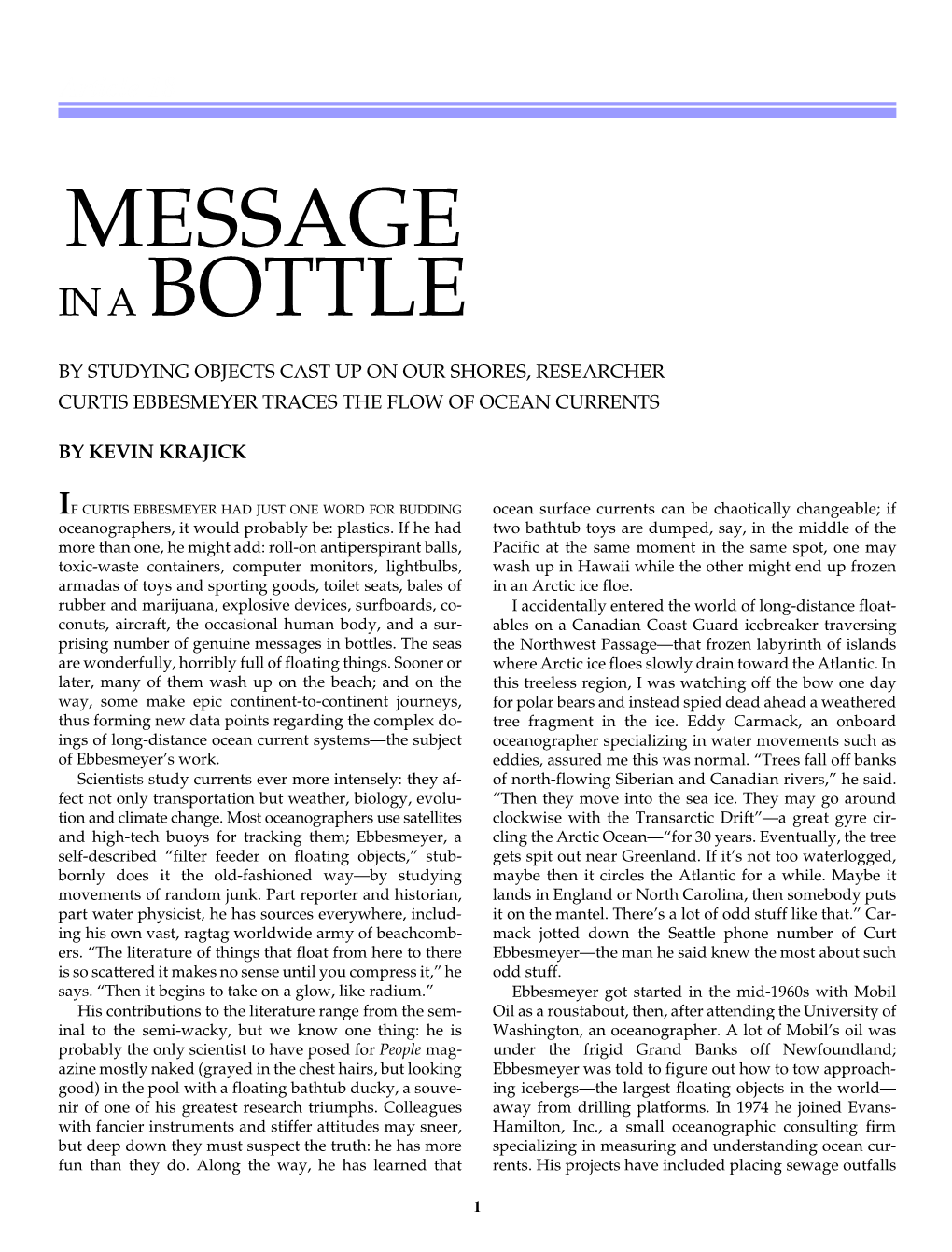 Message in a Bottle