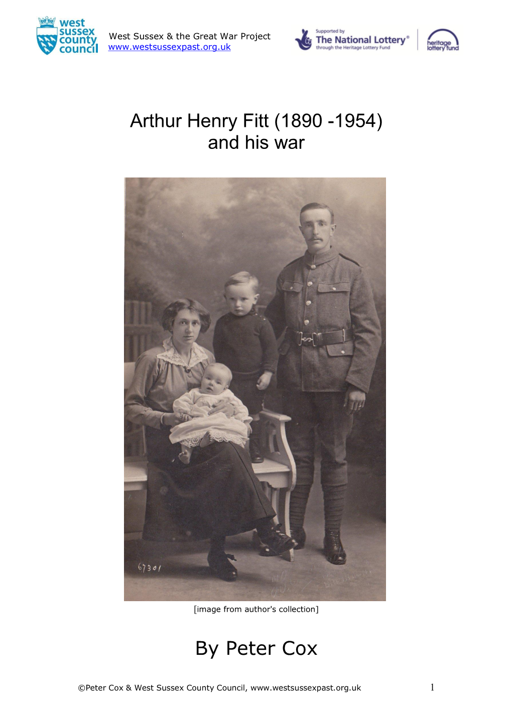 Arthur Henry Fitt (1890 -1954) and His War