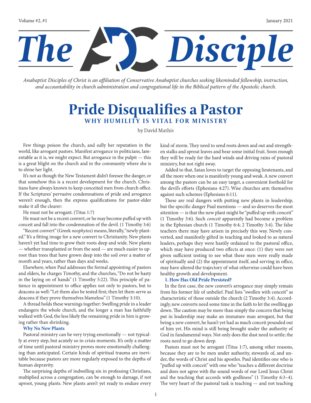 Pride Disqualifies a Pastor WHY HUMILITY IS VITAL for MINISTRY by David Mathis