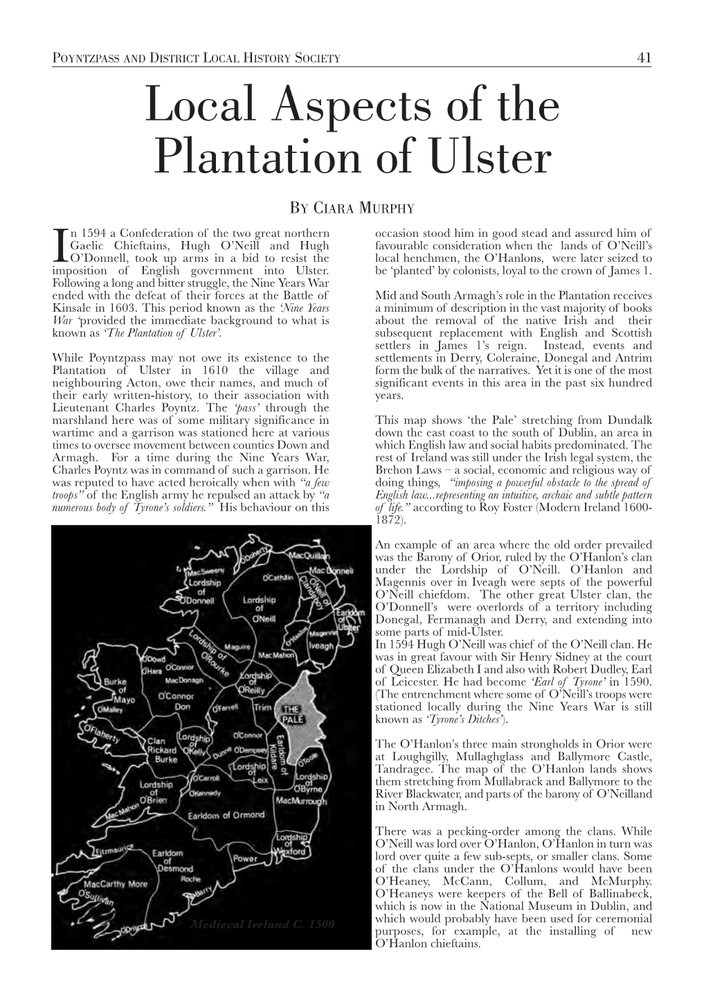 Local Aspects of the Plantation of Ulster Layout 1 23/10/2013 10:19 Page 1