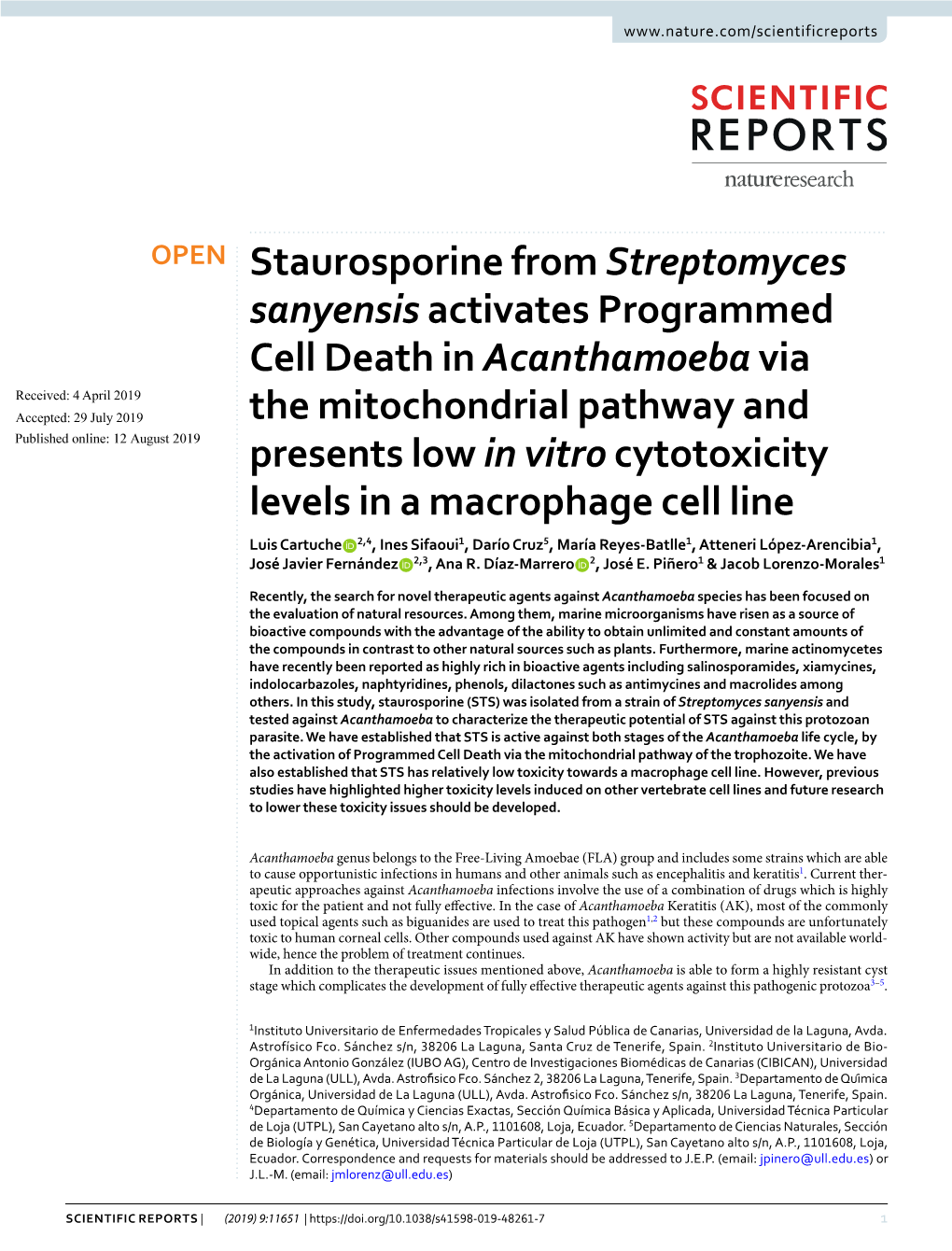 Staurosporine from Streptomyces