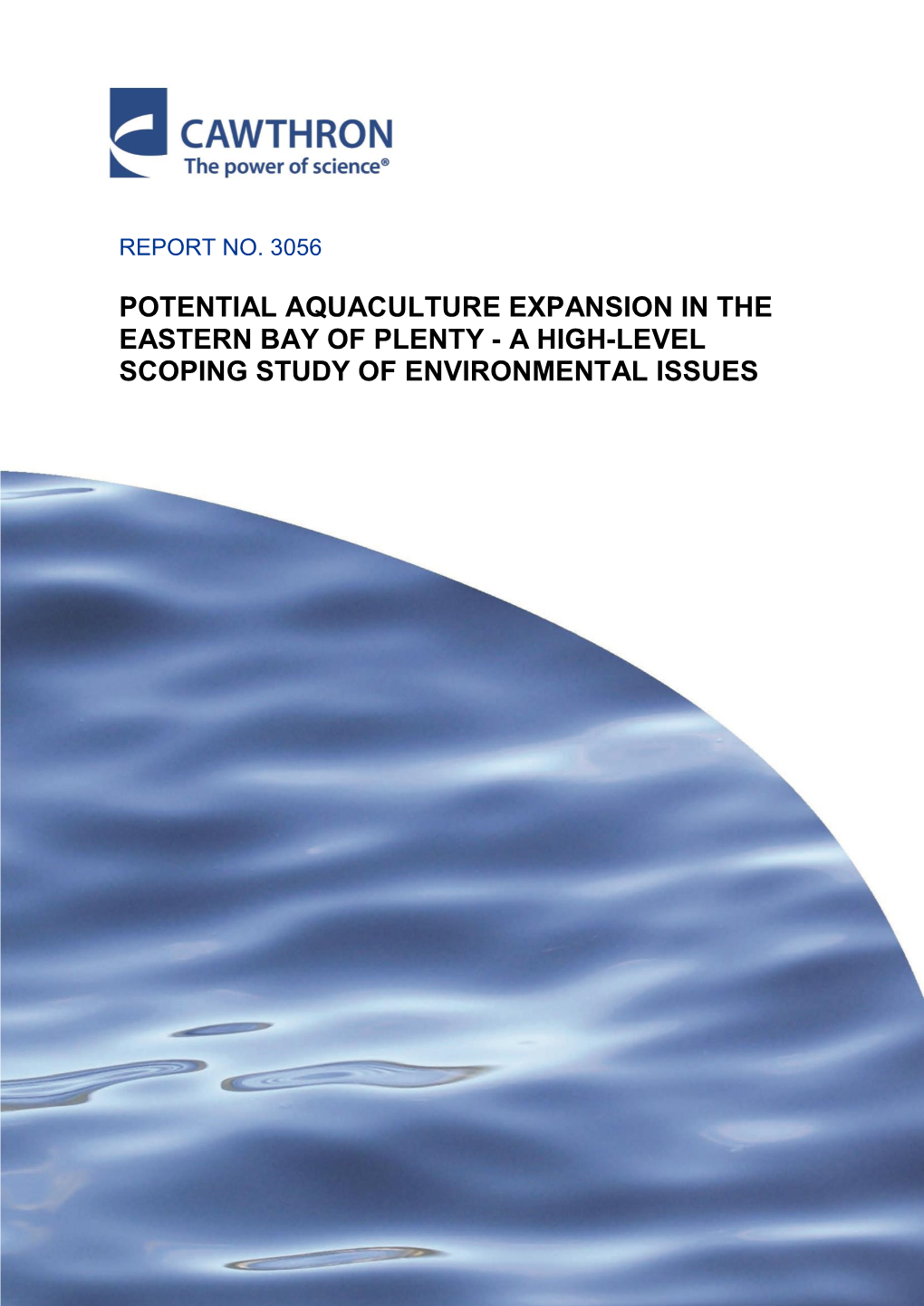 Potential Aquaculture Expansion in the Eastern Bay of Plenty - a High-Level Scoping Study of Environmental Issues