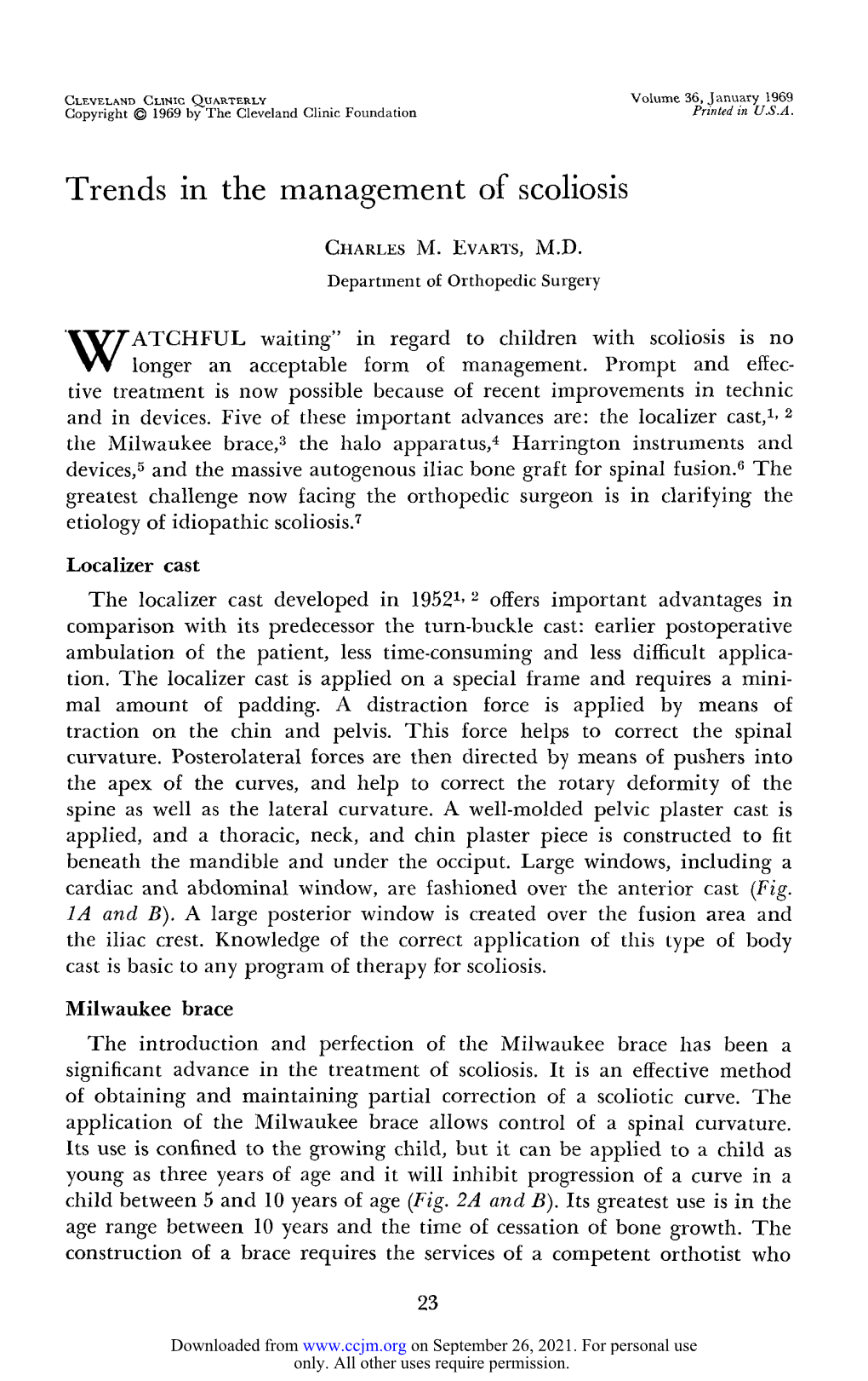 Trends in the Management of Scoliosis